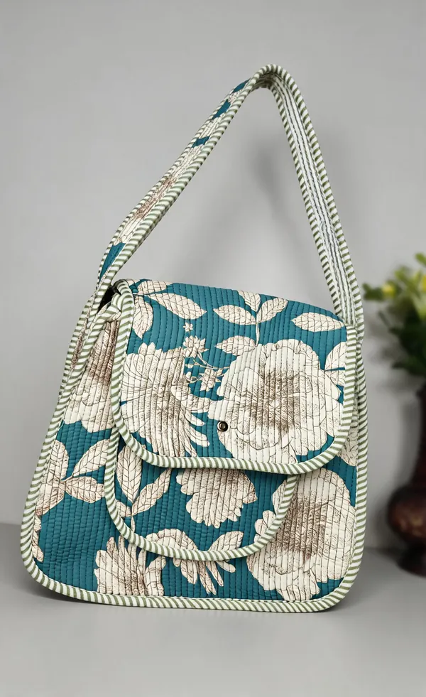 Cosmos_Teal_Quilted_Shoulder_Bag_For_Women