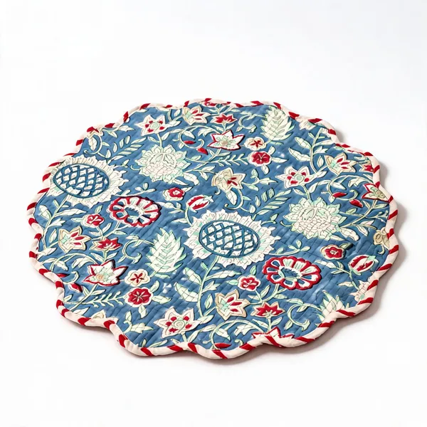 Cosmos_Blue_Floral_Print_Round_Table_Mat