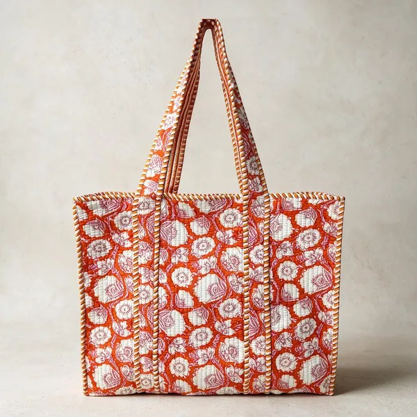 Cosmos_Orange_Printed_Fabric_Tote_Bag_For_Women