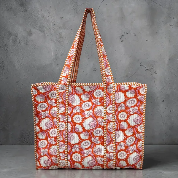 Cosmos_Orange_Printed_Fabric_Tote_Bag_For_Women