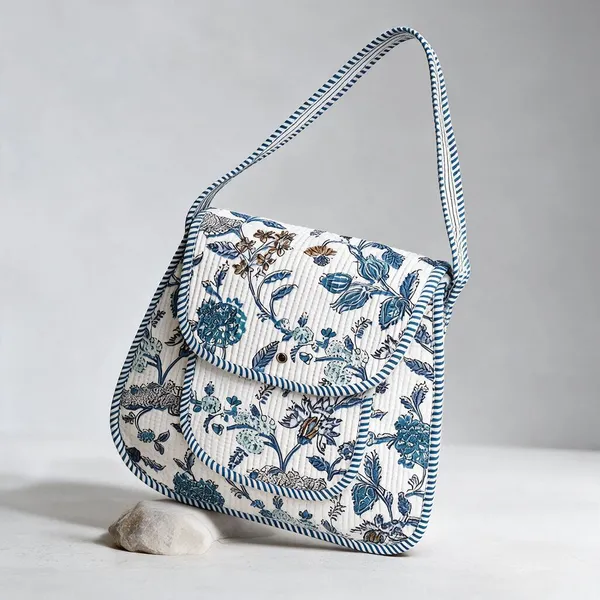 Cosmos_White_Cotton_Floral_Print_Shoulder_Bag_For_Women