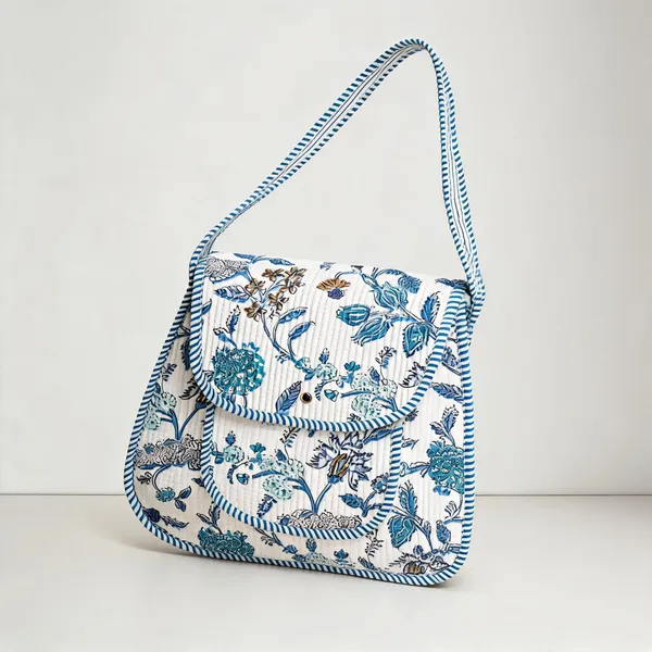 Cosmos_White_Cotton_Floral_Print_Shoulder_Bag_For_Women