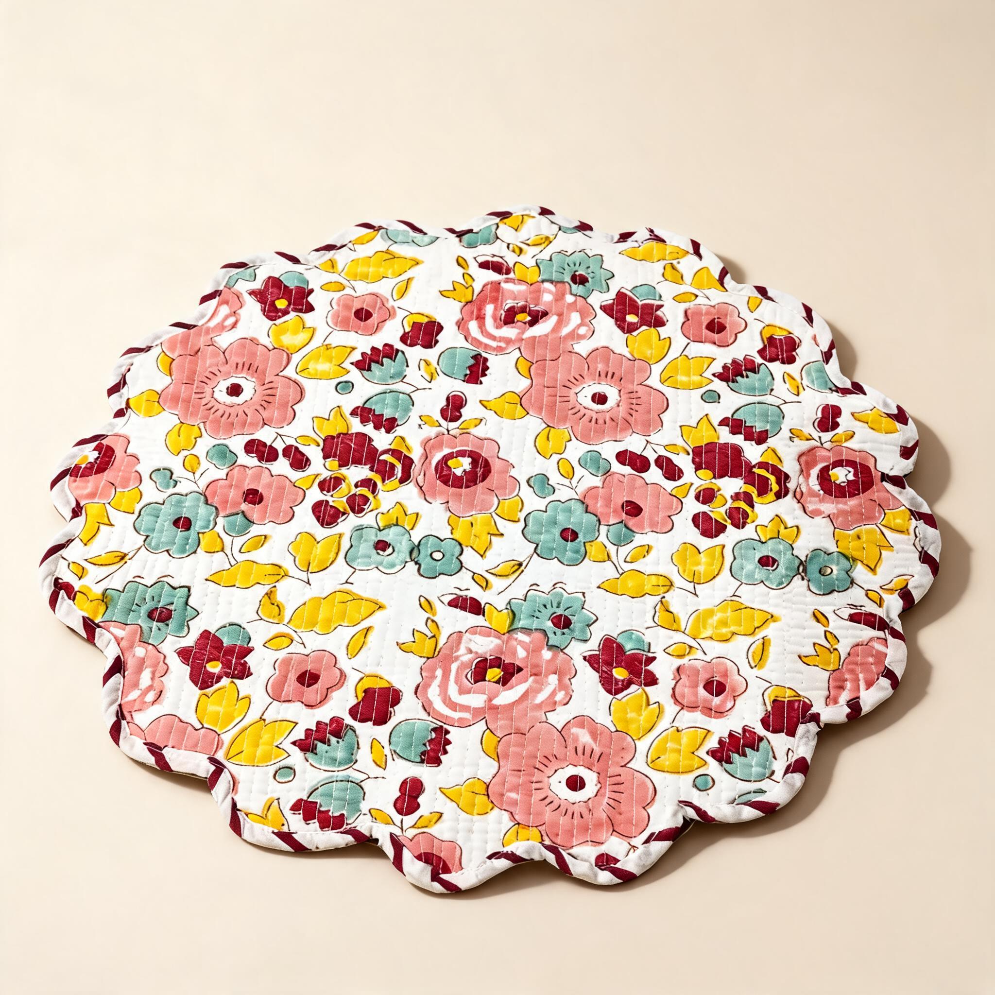 Cosmos_Fabric_Floral_Print_Round_Table_Mat