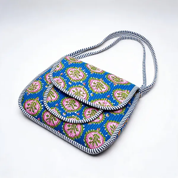 Cosmos_Blue_Cotton_Quilted_Shoulder_Bag_For_Women