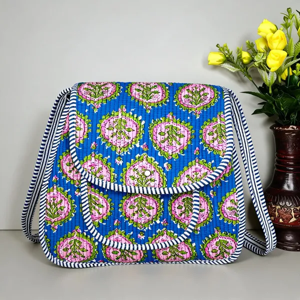 Cosmos_Blue_Cotton_Quilted_Shoulder_Bag_For_Women