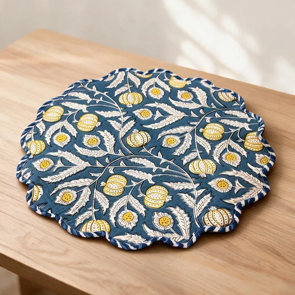 Cosmos_Fabric_Floral_Print_Round_Table_Mat