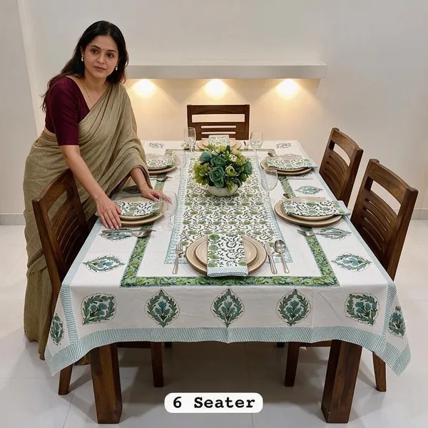 Cosmos_Green_Floral_Print_6_Seater_Dining_Table_Cover_Set_with__6_Napkins