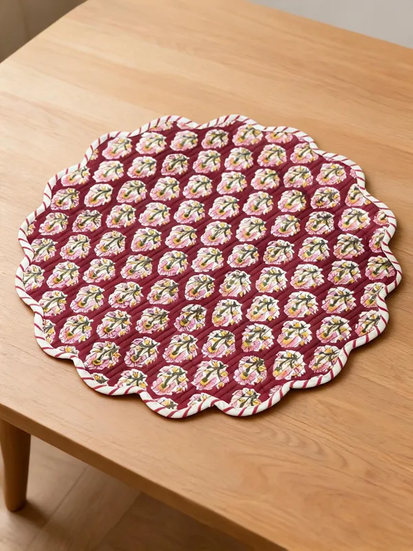 Cosmos_Fabric_Floral_Print_Round_Table_Mat