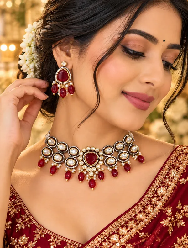 Red_Traditional_Stone_Necklace_Set_for_Women