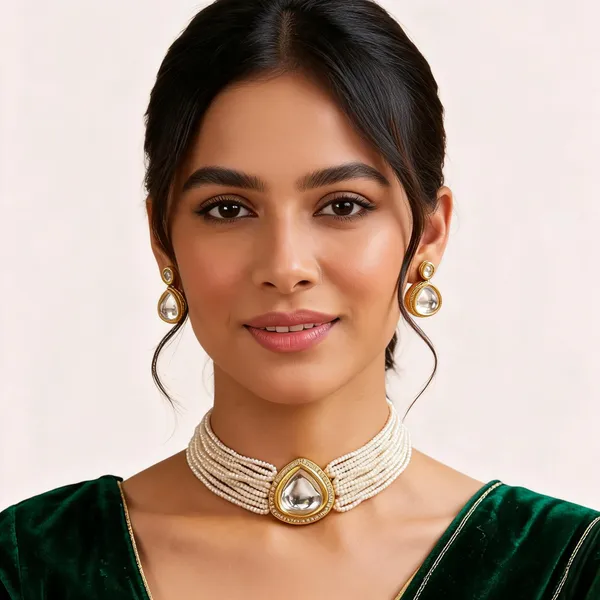 Gold_Tone_Pearl_Beaded_Necklace_Set_For_Women