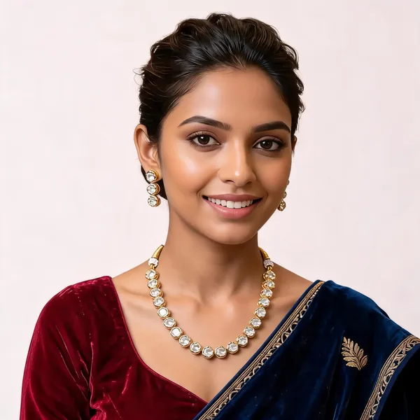 Gold_Toned_Crystal_Necklace_Set_For_Women