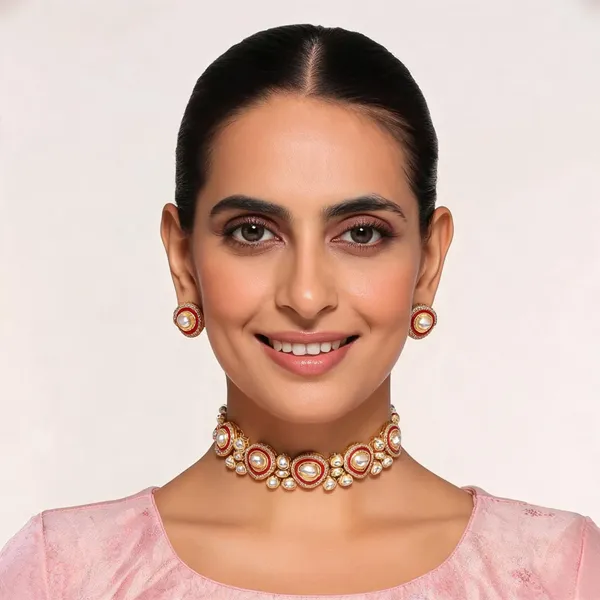 Gold_Tone_Kundan_Choker_Necklace_Set_For_Women