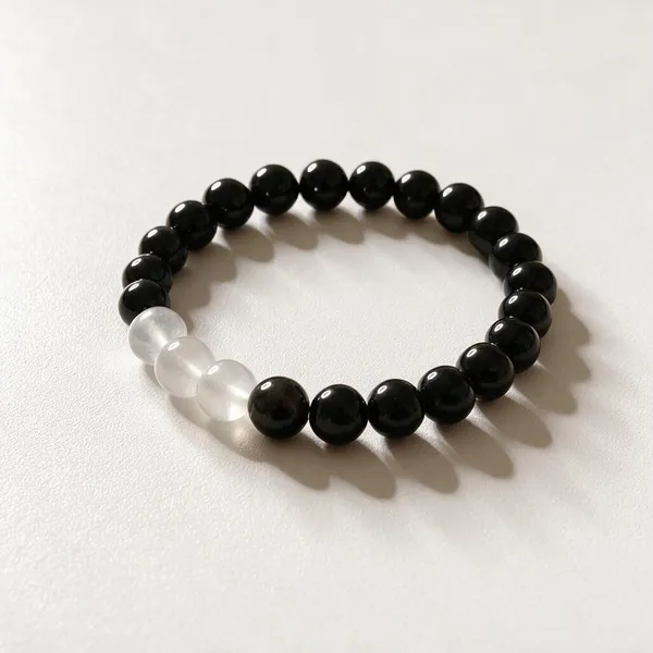 Black_Crystal_Beaded_Bracelet_For_Unisex
