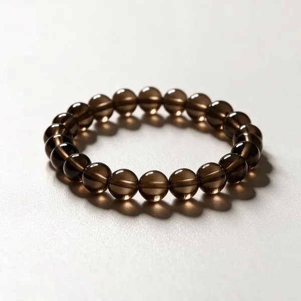 Brown_Smoky_Quartz_Crystal_Beaded_Bracelet_For_Unisex