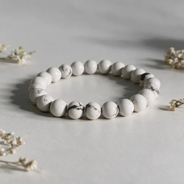 White_Howlite_Crystal_Marbled_Beaded_Bracelet_For_Unisex