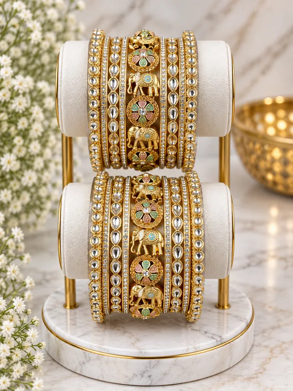 Gold_Tone_Kundan_Designer_Bangle_Set_For_Women