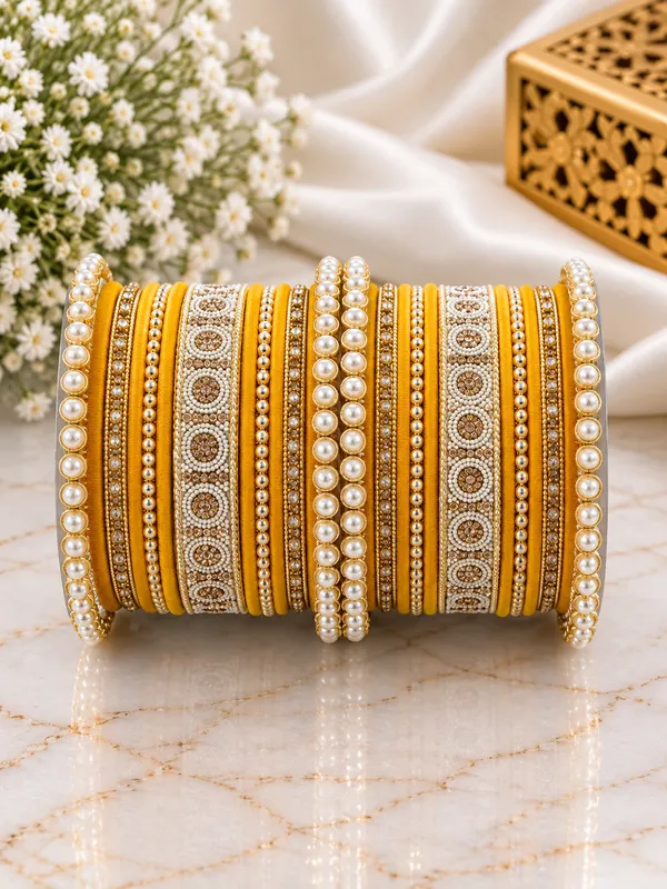 Gold_Tone_Embellished_Bangle_Set_For_Women