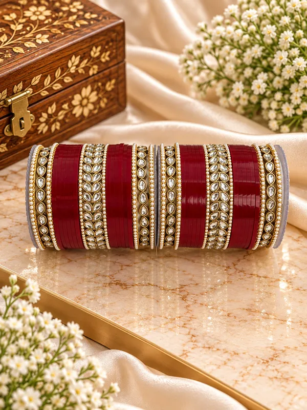 Red_Kundan_Bridal_Bangle_Set_For_Women