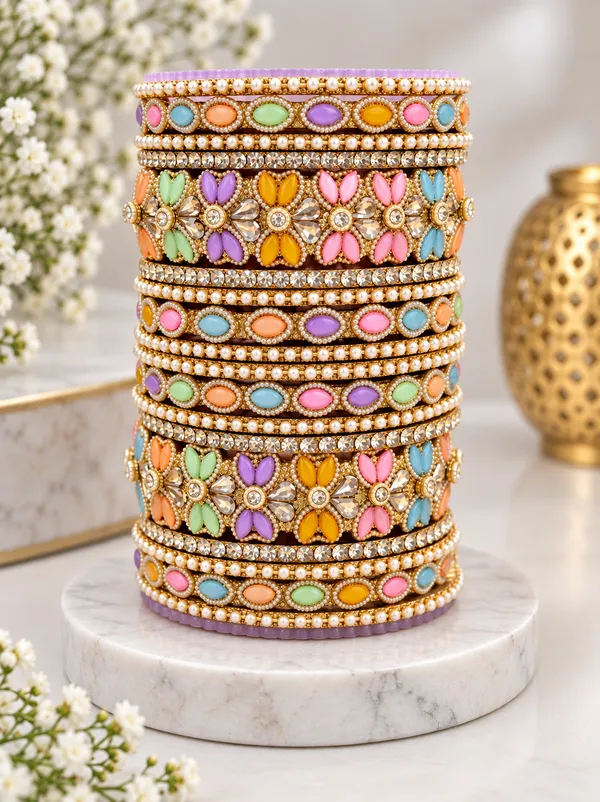 Multicolour_Stone_Studded_Bangle_Set_For_Women