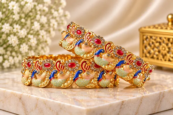 Gold_Tone_Peacock_Design_Bangles_For_Women