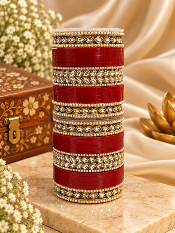 Red_Kundan_Bridal_Bangle_Set_For_Women