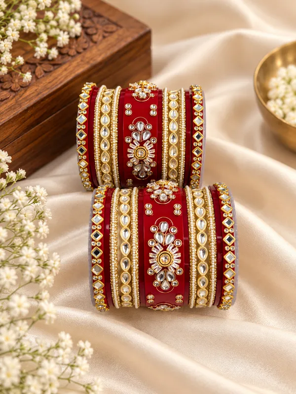 Red_Embellished_Bridal_Bangle_Set_For_Women