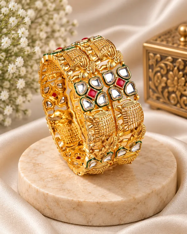 Gold_Tone_Kundan_Meenakari_Bangles_Set_For_Women