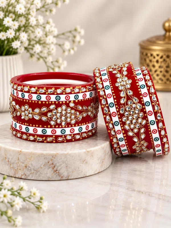 Red_Kundan_Style_Bangle_Set_For_Women