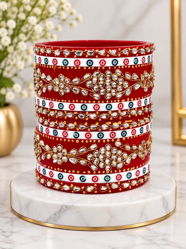 Red_Kundan_Style_Bangle_Set_For_Women