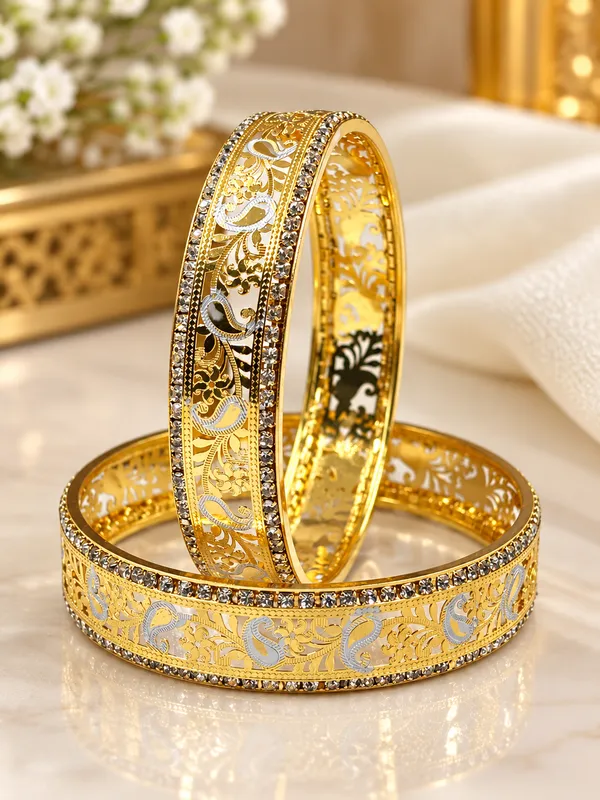 Green_Pearl_Embellished_Bangle_Set_For_Women