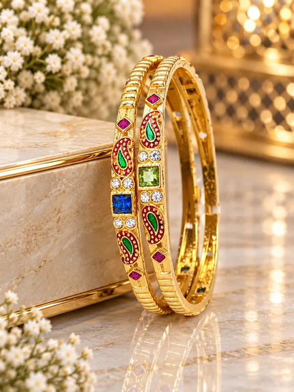 Green_Pearl_Embellished_Bangle_Set_for_Women
