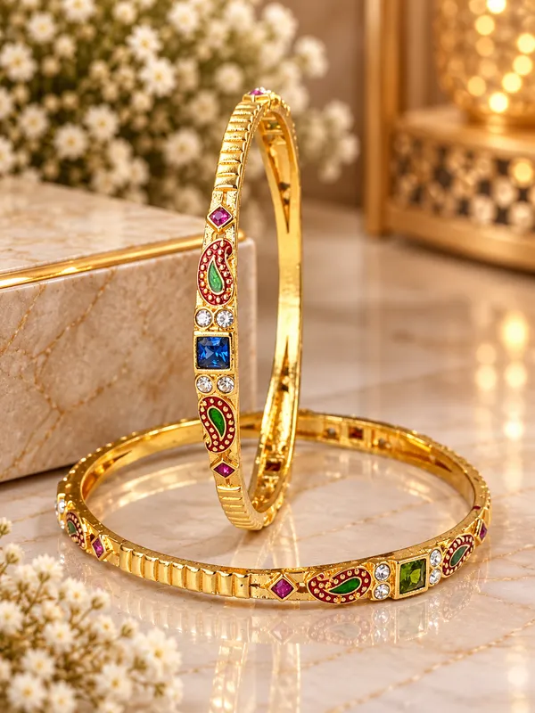 Green_Pearl_Embellished_Bangle_Set_for_Women
