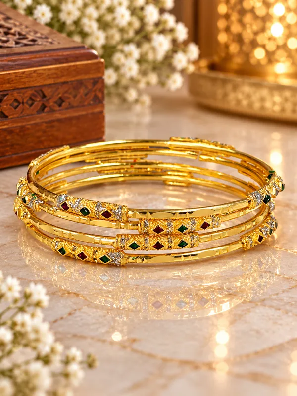 Green_Pearl_Embellished_Bangle_Set_for_Women