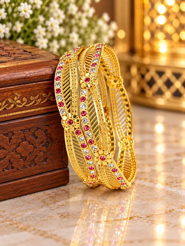 Green_Pearl_Embellished_Bangle_Set_for_Women