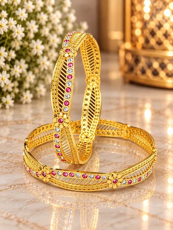 Green_Pearl_Embellished_Bangle_Set_For_Women
