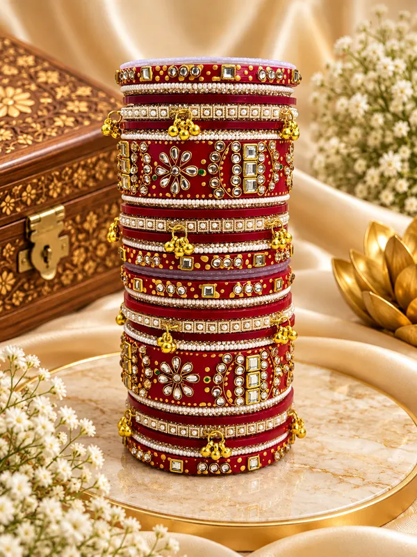 Red_Embellished_Bridal_Bangle_Set_For_Women