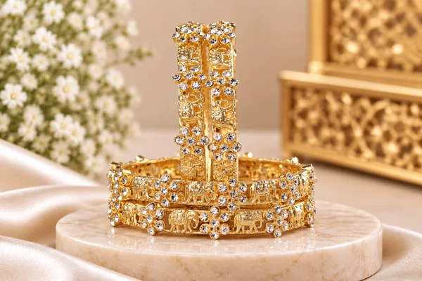 Gold-Tone_Elephant_Embellished_Bangle_Set_for_Women