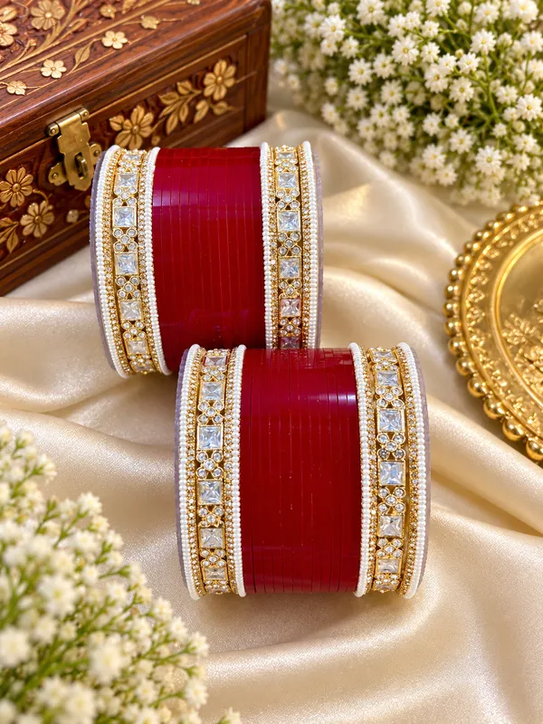 Green_Pearl_Embellished_Bangle_Set_For_Women