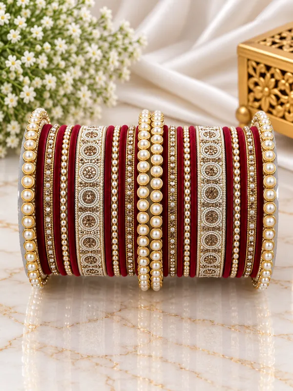 Red_Embellished_Traditional_Bangles_Set_For_Women