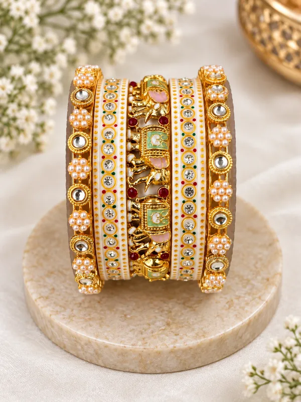 Gold_Tone_Embellished_Bangle_Set_for_Women