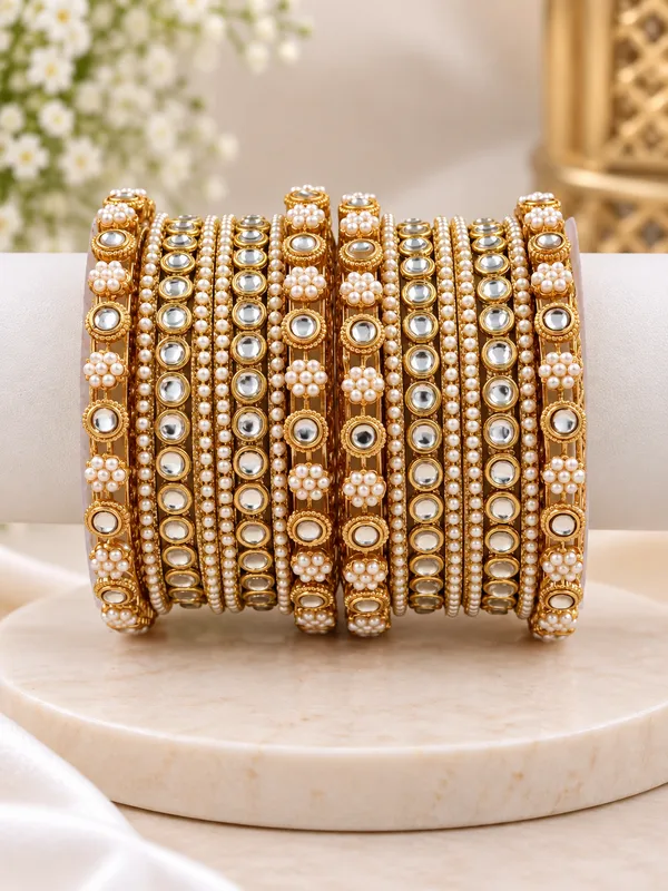 Gold_Tone_Kundan_Style_Pearl_Bangle_Set_For_Women
