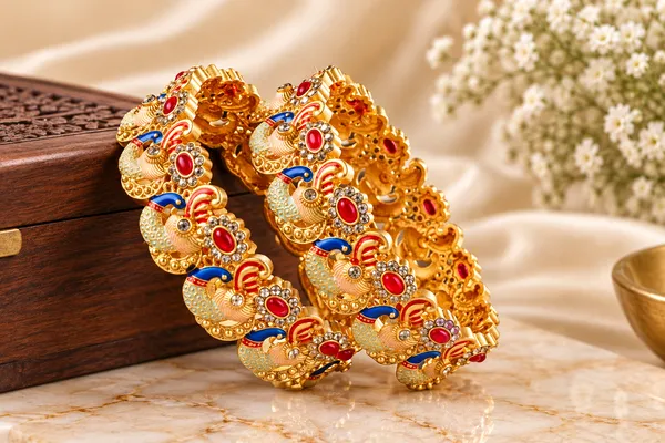 Gold_Tone_Peacock_Design_Bangles_For_Women