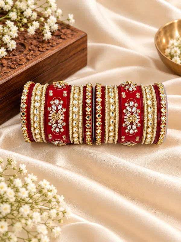 Red_Embellished_Bridal_Bangle_Set_For_Women