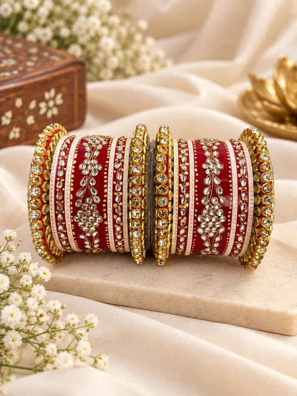 Red_Stone_Studded_Bridal_Bangle_Set_For_Women
