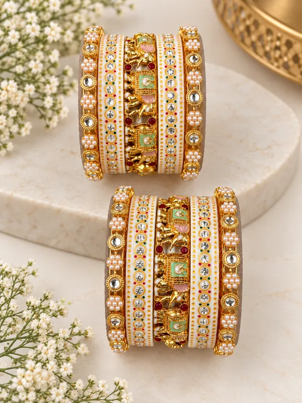 Gold_Tone_Embellished_Bangle_Set_for_Women