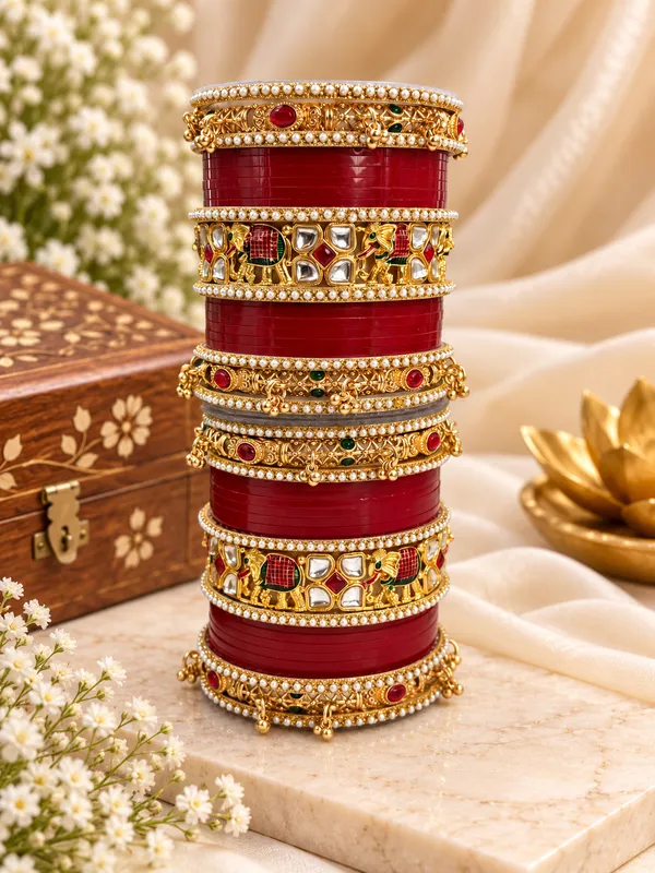 Red_Embellished_Bridal_Bangle_Set_For_Women