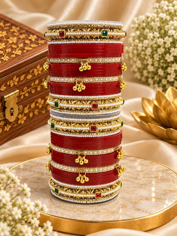 Red_Stone_Studded_Bridal_Bangle_Set_For_Women