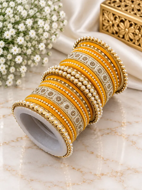 Gold_Tone_Embellished_Bangle_Set_For_Women