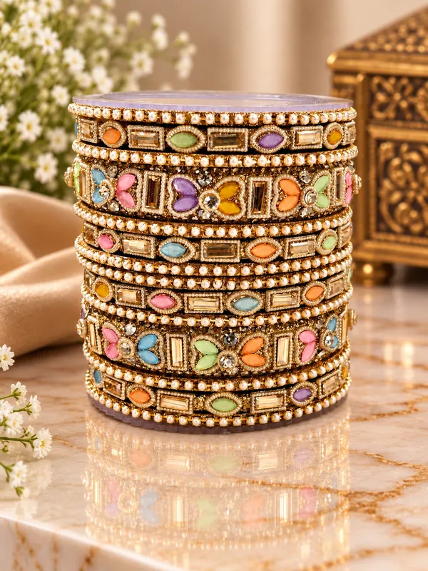 Multicolour_Embellished_Bangle_Set_For_Women