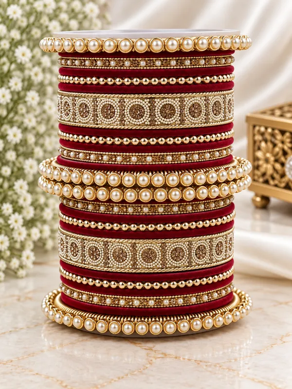 Red_Embellished_Traditional_Bangles_Set_For_Women